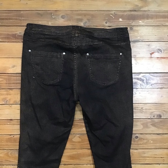 YEST slim fit jeans black sparkle copper powder stretchy size 8-10 - Picture 6 of 16